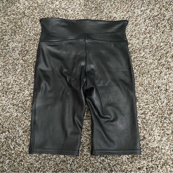 Spanx Faux Leather Biker Shorts - Picture 2 of 5